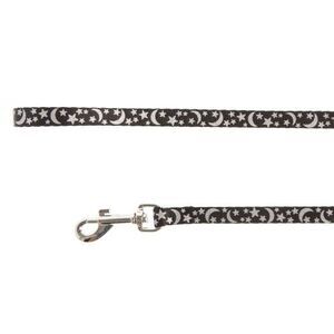 Whisker City Reflective Cat‎ Adult Kitten Leash Moon & Stars Silver 6 FT